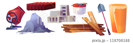 Building material stack. Brick pile vector icon 118708188