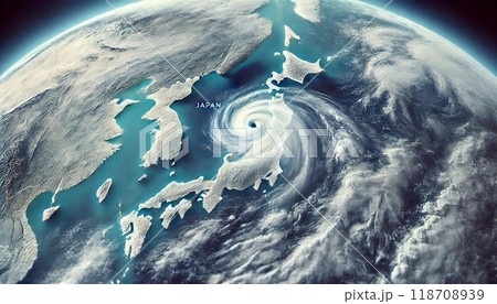 地球から見た台風の雲の動き 118708939