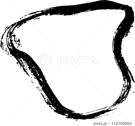 Ink Dry Brush Grunge Free Hand Oval Frame 118709060