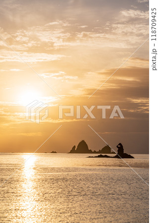 【静岡県】黄金色に輝く大田子海岸・奇岩のメガネッチョ 118709425