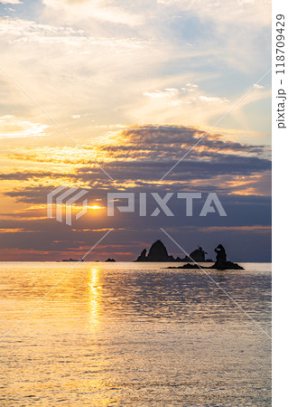 【静岡県】黄金色に輝く大田子海岸・奇岩のメガネッチョ 118709429