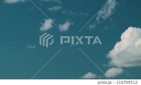 Beautiful Skies Are Moving. Beautiful Blue Sky With White Cumulus Clouds For Abstract Background. 118709512