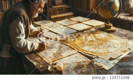 The astrologer calculates the natal chart and makes a prediction of fate.  Astrology 118711206