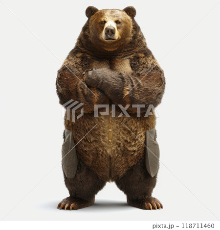 Bear on white isolated background. A big brown bear on a white background 118711460