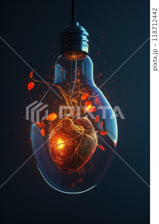 Anatomy of the human heart. Medical concept of health care. Low poly design. Geometric background 118712442