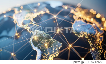 The concept of global connections. Interaction of regions of the globe 118712686