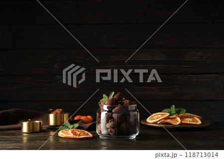 Chocolate truffles, concept of delicious sweet food 118713014