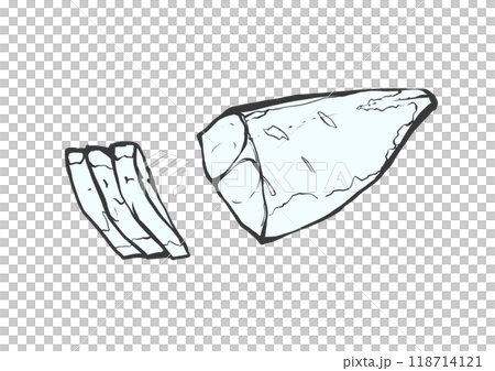 Hand-painted brush painting style illustration of horse mackerel Hand-painted brush painting style illustration of horse mackerel 118714121