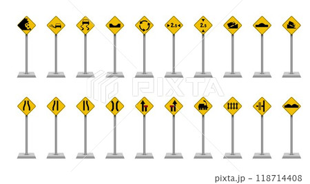 traffic signs icons on the white background	 118714408