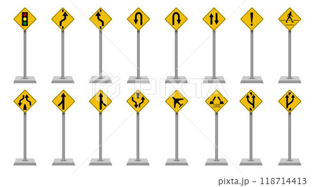 traffic signs icons on the white background traffic signs icons on the white background 118714413
