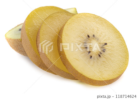 Kiwi fruit cut isolated on a white background Kiwi fruit cut isolated on a white background 118714624
