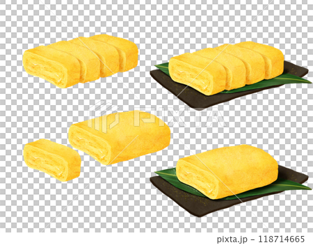 玉子焼き　和食 　カット　皿　おつまみ　お弁当 118714665