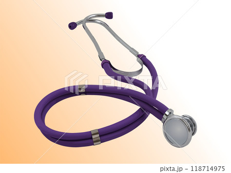 The stethoscope on white background. Hand drawn 3d Vector illustration The stethoscope on white background. Hand drawn 3d Vector illustration 118714975