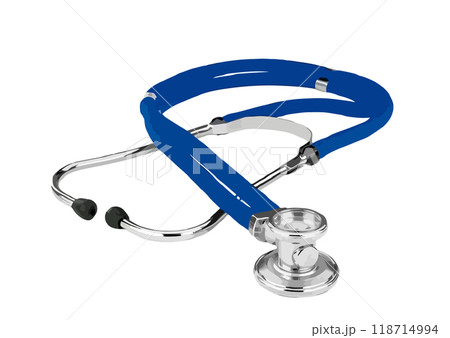 The stethoscope on white background. Hand drawn 3d Vector illustration 118714994