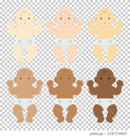 Illustration of babies of various races 118715603