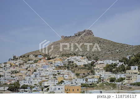 Madonna of the Castle seen from Panteli, Leros island, Greece Madonna of the Castle seen from Panteli, Leros island, Greece 118716117