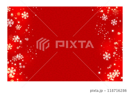 赤い雪の結晶の背景 118716286