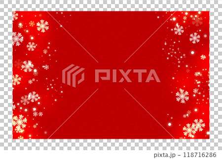 赤い雪の結晶の背景 118716286