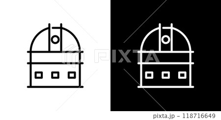 天体観測所のシンプルなラインアイコン 天体観測所のシンプルなラインアイコン 118716649