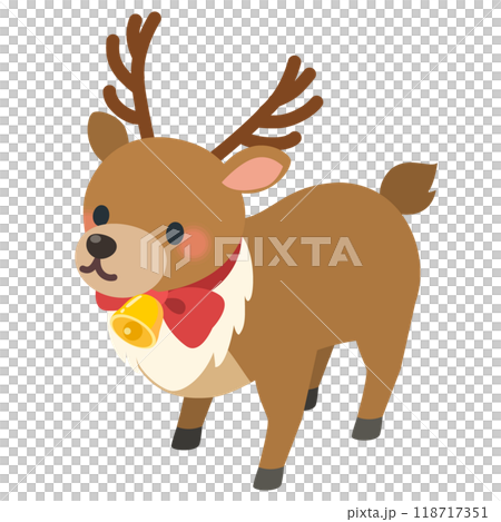Isometric illustration of a reindeer Isometric illustration of a reindeer 118717351