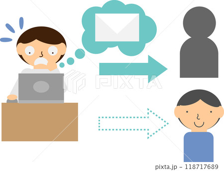 メールを誤送信してしまった人のイメージ素材 メールを誤送信してしまった人のイメージ素材 118717689