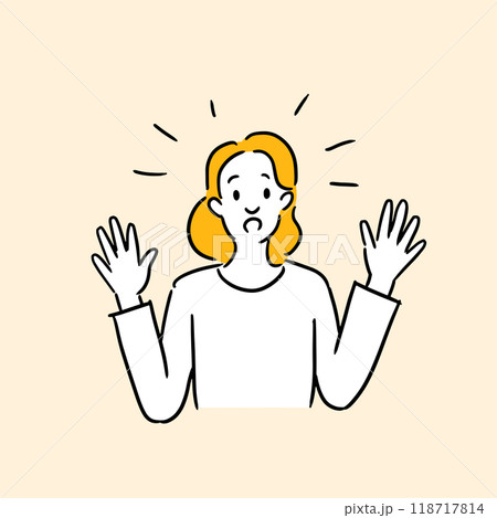 驚いている女性のイラスト素材 驚いている女性のイラスト素材 118717814