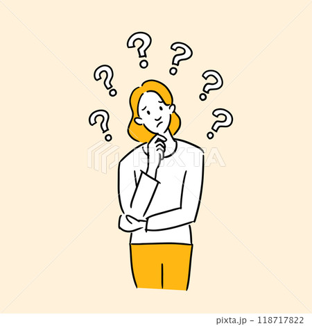疑問を感じる女性のイラスト素材 118717822