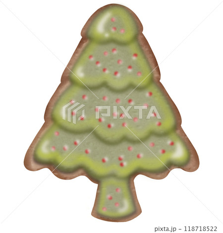Christmas ginger bread cookies, Cute gingerbread men, tree, santa, snowman, hand drawn. 118718522