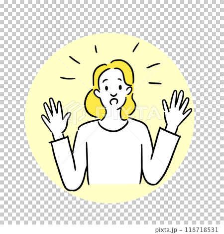 Illustration material of a surprised woman 118718531