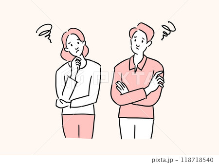困った夫婦のイラスト素材 118718540