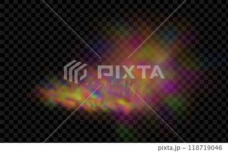 Background of an explosion of colorful smoke clouds.Multicolor fog with blue and yellow particles.Explosions of color powder. 118719046