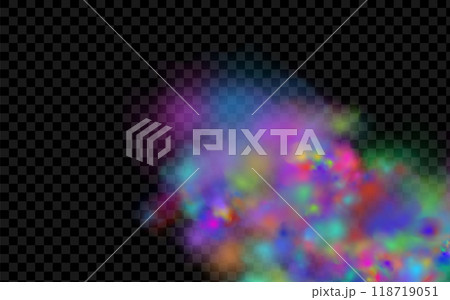 Background of an explosion of colorful smoke clouds.Multicolor fog with blue and yellow particles.Explosions of color powder. Background of an explosion of colorful smoke clouds.Multicolor fog with blue and yellow particles.Explosions of color powder. 118719051