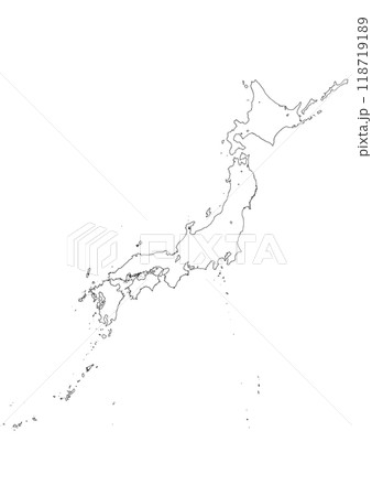 白地図　日本列島 118719189