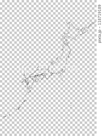 白地図　日本列島 118719189