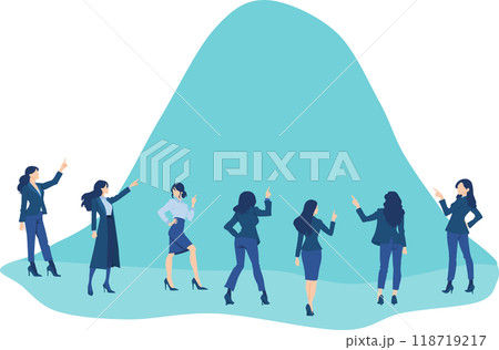 未来に向かって一直線の女性実業家(ビジネスウーマン)のイラスト 118719217