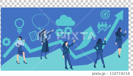 直奔未來的女商人的插圖 118719218