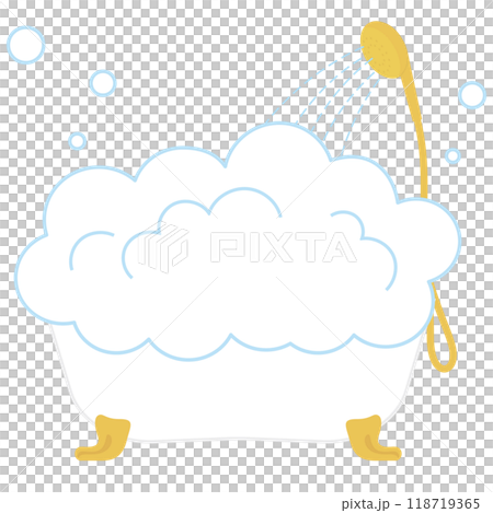 泡風呂　お風呂　かわいい　イラスト 118719365