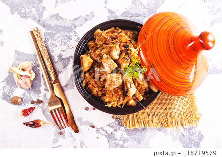 Bigos, a traditional Polish dish with cabbage, cabbage stew 118719579