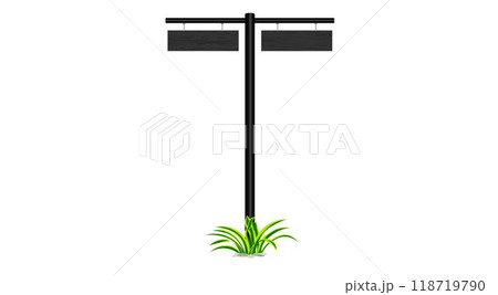 blank black wooden road sign on the white background blank black wooden road sign on the white background 118719790