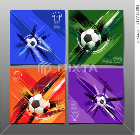 Soccer bannerTemplate set , Football banner, Square , Sport layout design, vector ,social template 118719892
