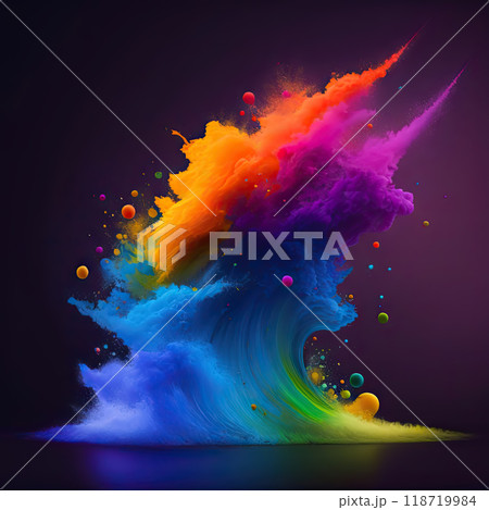 Abstract paint explosion of colors 118719984