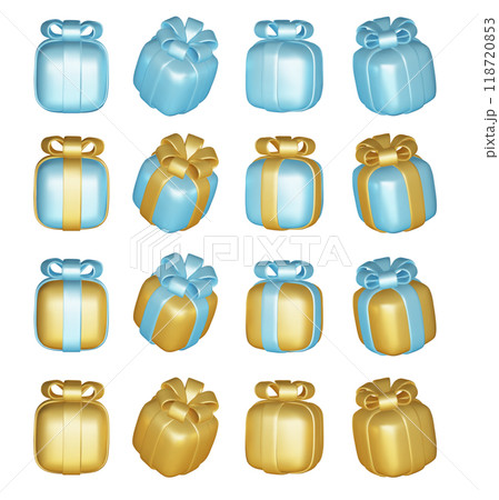 3d gift boxes set with ribbon bow isolated on a white background. 3d render flying modern holiday closed surprise box. Realistic vector icon for present, birthday banners 3d gift boxes set with ribbon bow isolated on a white background. 3d render flying modern holiday closed surprise box. Realistic vector icon for present, birthday banners 118720853