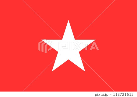 The flag of a USA army Brigadier General of a white star over a red background The flag of a USA army Brigadier General of a white star over a red background 118721613