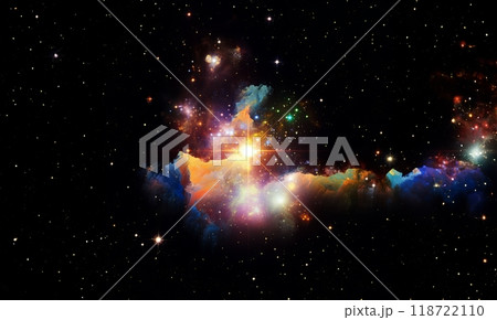 宇宙空間の中に広がる星雲 118722110