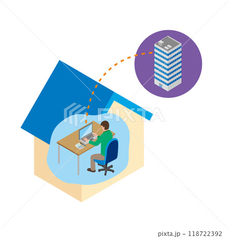 在宅勤務する男性 118722392