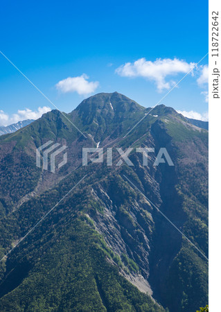 初夏の南アルプス小河内岳登山 前小河内岳の山頂から見る塩見岳 初夏の南アルプス小河内岳登山 前小河内岳の山頂から見る塩見岳 118722642