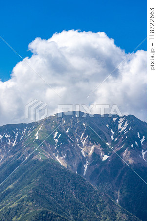 初夏の南アルプス小河内岳登山 小河内岳の山頂から見る荒川中岳 初夏の南アルプス小河内岳登山 小河内岳の山頂から見る荒川中岳 118722663