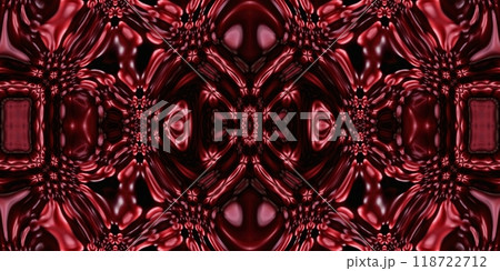 Abstract Kaleidoscope Geometry Psychedelic Art Pink Red Black White Pattern Background 118722712