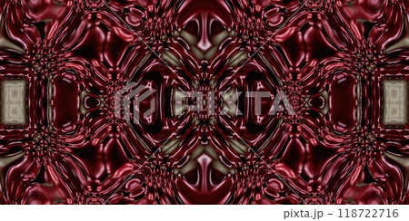 Abstract Kaleidoscope Geometry Psychedelic Art Pink Red Black White Pattern Background 118722716