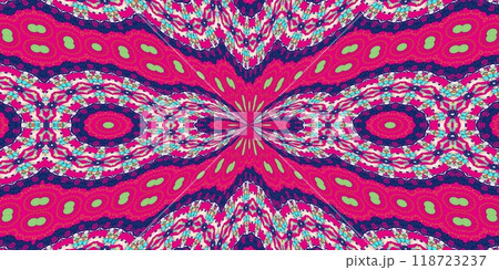 Abstract Kaleidoscope Geometry Psychedelic Art Pink Red Black White Pattern Background 118723237